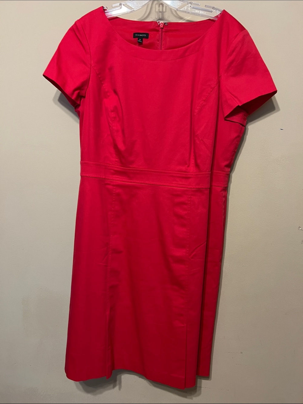 Talbots Vibrant Red Short-Sleeve Sheath Dress